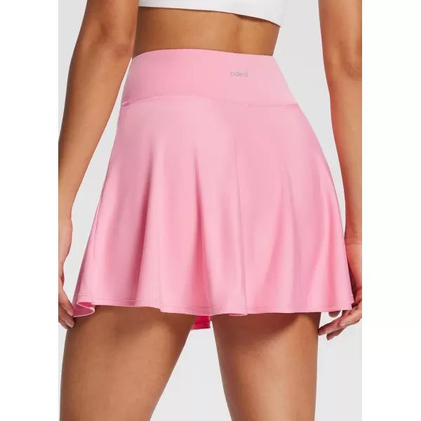 BALEAF Womens Pleated Tennis Skirts Athletic Golf Skorts Skirts with Shorts Pockets for Running Workout SportsCrossoverpink01