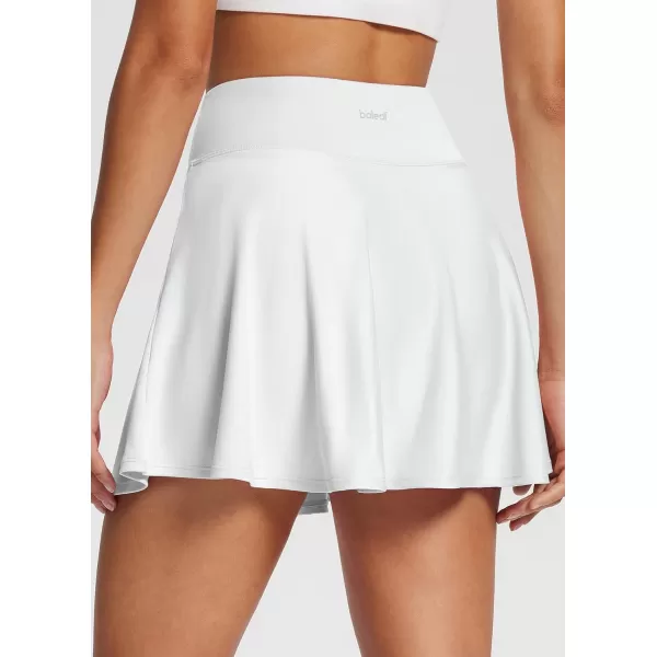 BALEAF Womens Pleated Tennis Skirts Athletic Golf Skorts Skirts with Shorts Pockets for Running Workout SportsCrossoverwhite01