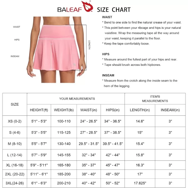 BALEAF Womens Pleated Tennis Skirts Athletic Golf Skorts Skirts with Shorts Pockets for Running Workout SportsLight Pink