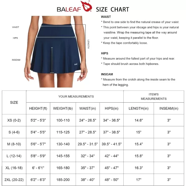 BALEAF Womens Pleated Tennis Skirts Athletic Golf Skorts Skirts with Shorts Pockets for Running Workout SportsNavy