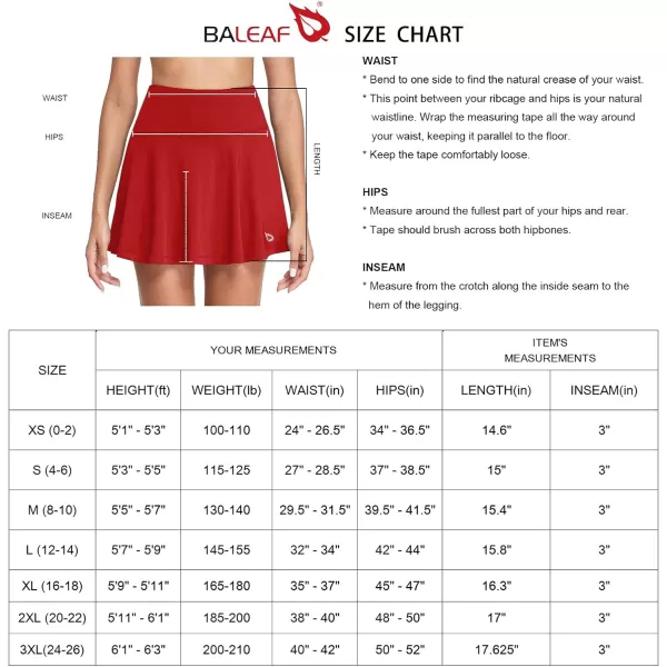 BALEAF Womens Pleated Tennis Skirts Athletic Golf Skorts Skirts with Shorts Pockets for Running Workout SportsRed