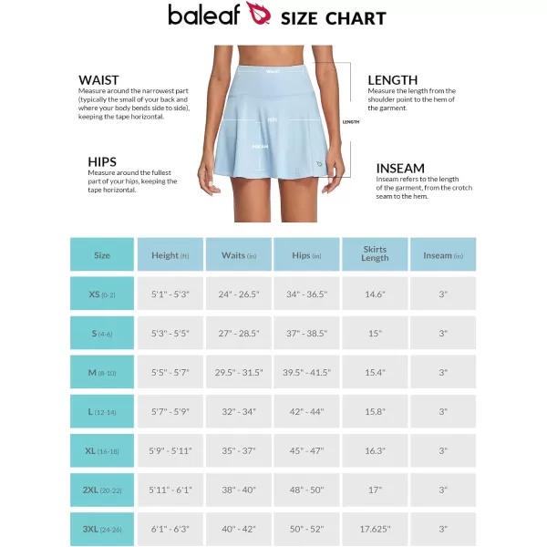 BALEAF Womens Pleated Tennis Skirts Athletic Golf Skorts Skirts with Shorts Pockets for Running Workout SportsSnow Blue