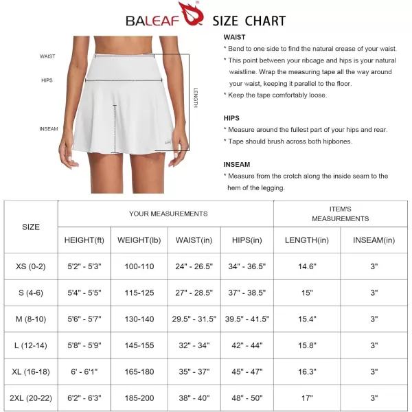 BALEAF Womens Pleated Tennis Skirts Athletic Golf Skorts Skirts with Shorts Pockets for Running Workout SportsWhite