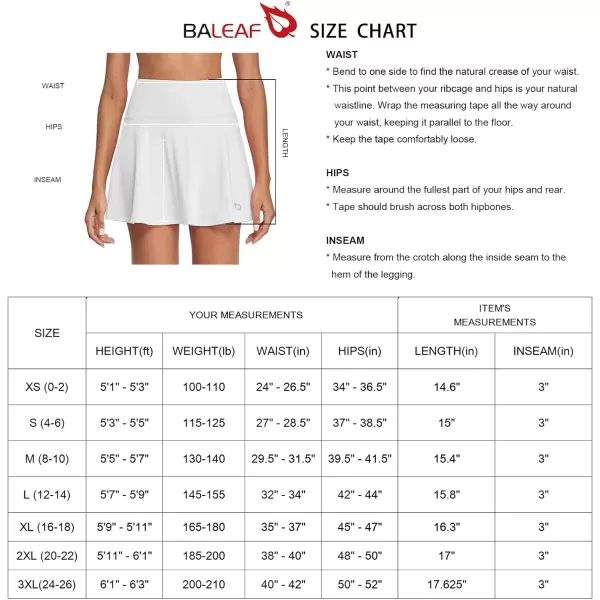 BALEAF Womens Pleated Tennis Skirts Athletic Golf Skorts Skirts with Shorts Pockets for Running Workout SportsWhite