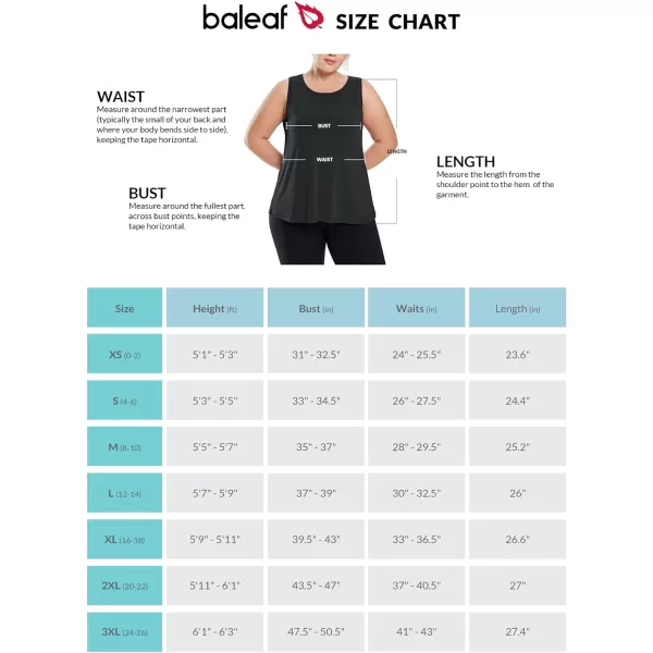 BALEAF Womens Plus Size Workout Tank Tops Loose Fit Sleeveless Athetic Running Exercise ShirtsBlack