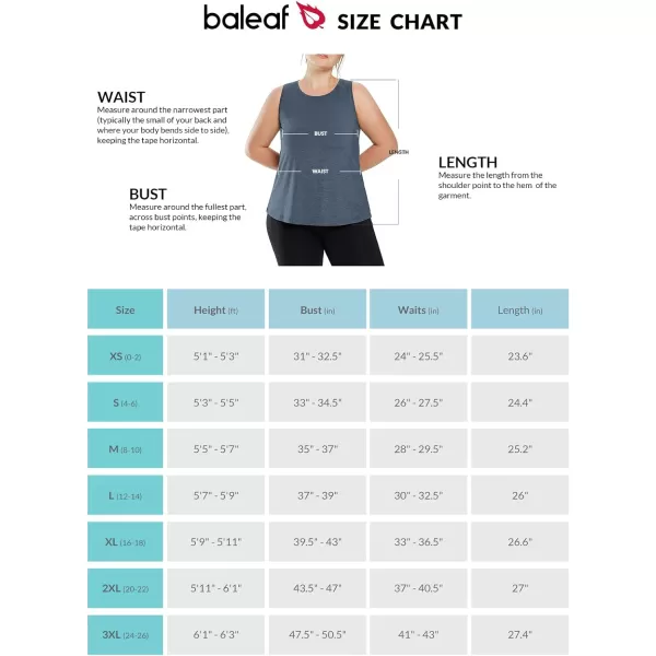 BALEAF Womens Plus Size Workout Tank Tops Loose Fit Sleeveless Athetic Running Exercise ShirtsHeather Navy