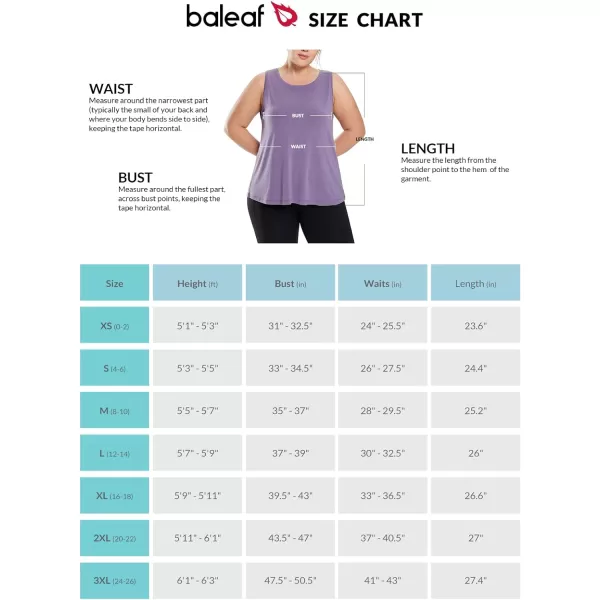 BALEAF Womens Plus Size Workout Tank Tops Loose Fit Sleeveless Athetic Running Exercise ShirtsPurple