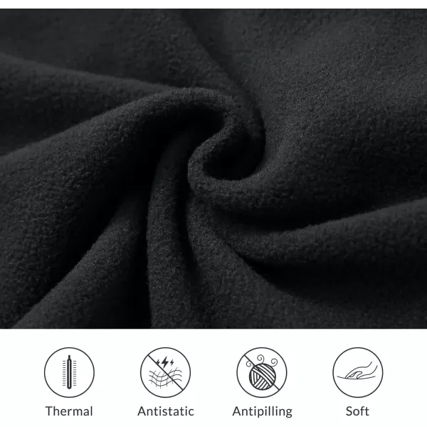 BALEAF Womens Polar Fleece Dress Long Vest Sweatshirt Tunic Dress Quarter Zip Pullover Winter Outfits Pocket02black