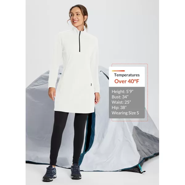 BALEAF Womens Polar Fleece Dress Long Vest Sweatshirt Tunic Dress Quarter Zip Pullover Winter Outfits PocketGardenia