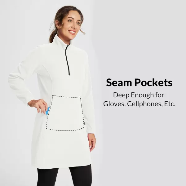 BALEAF Womens Polar Fleece Dress Long Vest Sweatshirt Tunic Dress Quarter Zip Pullover Winter Outfits PocketGardenia