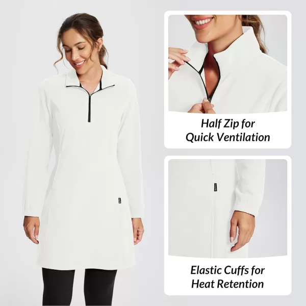 BALEAF Womens Polar Fleece Dress Long Vest Sweatshirt Tunic Dress Quarter Zip Pullover Winter Outfits PocketGardenia