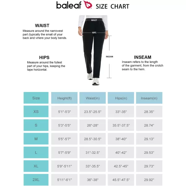 BALEAF Womens Polar Fleece Pants Thermal Cold Winter Lightweight Elastic Waist Sweatpants with PocketBlack