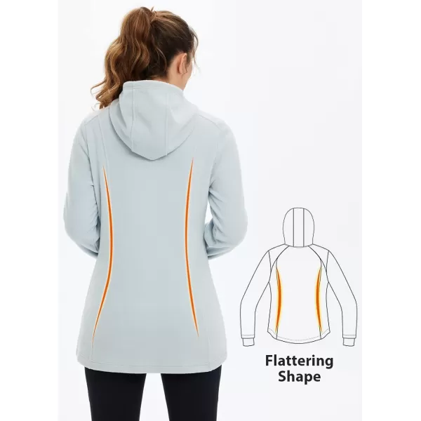 BALEAF Womens Pullover 14 Zip Fleece Long Sleeve Shirts Cold Winter Mock Neck Tops for Running HikingLight Grey