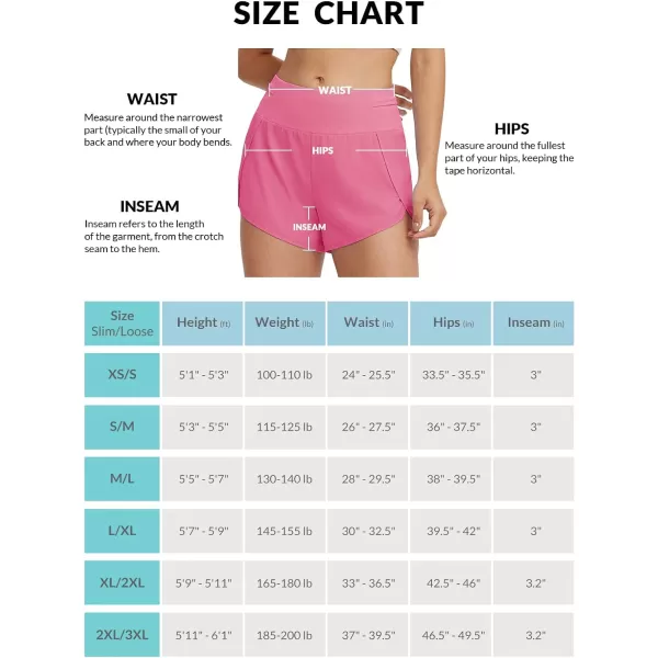 BALEAF Womens Quick Dry Athletic Running Shorts with Liner 3 Workout Sports Shorts Zipper PocketPink