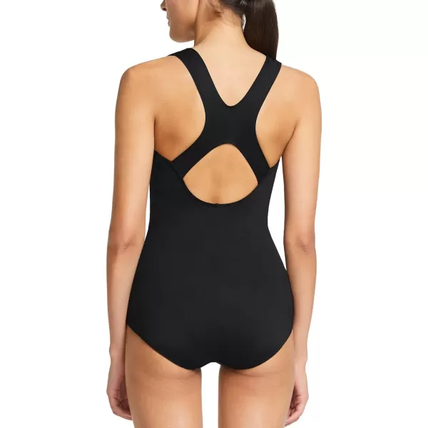 BALEAF Womens Racerback Athletic One Piece Modest Bathing SuitBlack