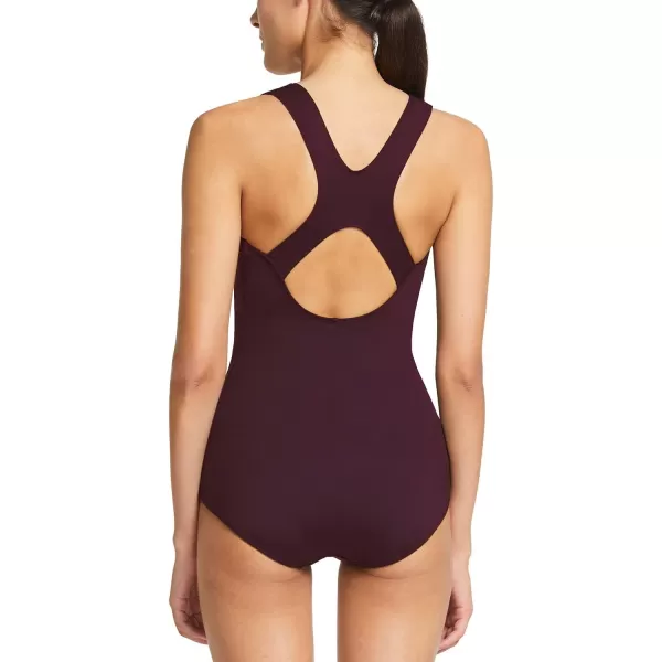 BALEAF Womens Racerback Athletic One Piece Modest Bathing SuitWine Red