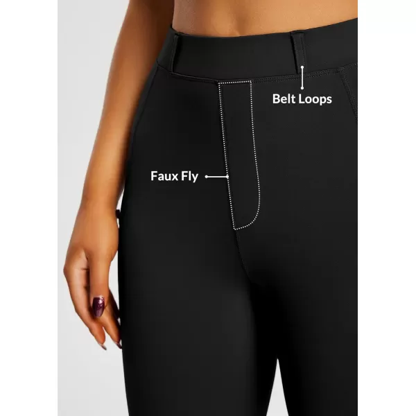 BALEAF Womens Riding Pants Equestrian Breeches KneePatch Horse Riding Tights Horseback Belt Loops Pockets UPF50Siliconeblack