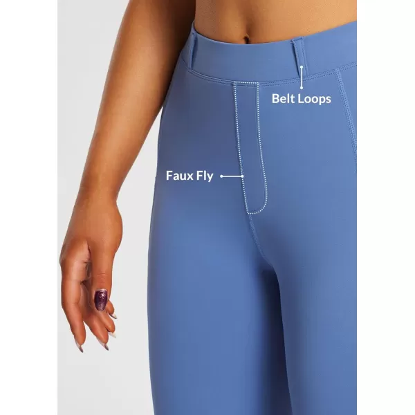 BALEAF Womens Riding Pants Equestrian Breeches KneePatch Horse Riding Tights Horseback Belt Loops Pockets UPF50Siliconeblue