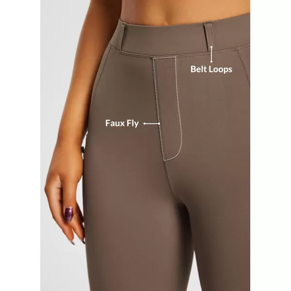 BALEAF Womens Riding Pants Equestrian Breeches KneePatch Horse Riding Tights Horseback Belt Loops Pockets UPF50Siliconebrown