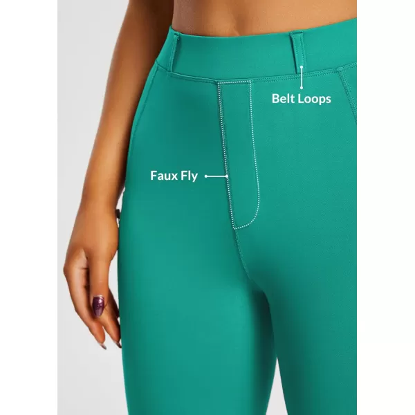 BALEAF Womens Riding Pants Equestrian Breeches KneePatch Horse Riding Tights Horseback Belt Loops Pockets UPF50Siliconegreen