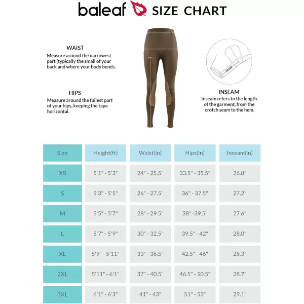 BALEAF Womens Riding Pants Equestrian Breeches KneePatch Horse Riding Tights Horseback Belt Loops Pockets UPF50Suedebrown