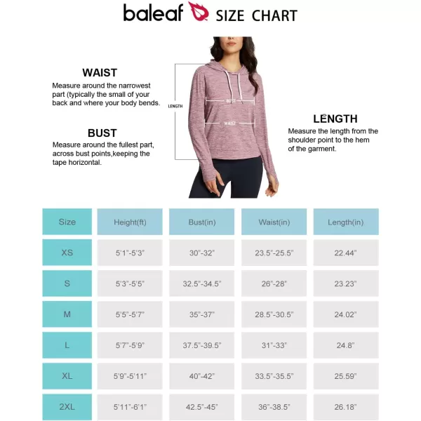 BALEAF Womens Running Hoodies Lightweight Pullover Athletic Shirts with Thumb HolesHeather Coral