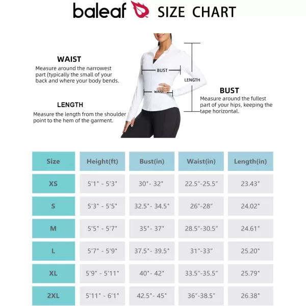 BALEAF Womens Running Jackets Full Zip Slim Fit Workout Track Quick Dry LightweightWhite