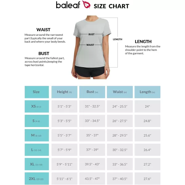 BALEAF Womens Running Shirts Short Sleeve Workout Tops Quick Dry Sun Protection TShirts Athletic Hiking UPF 50 TeeGray