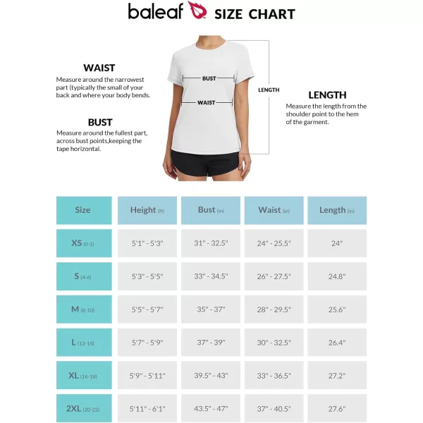 BALEAF Womens Running Shirts Short Sleeve Workout Tops Quick Dry Sun Protection TShirts Athletic Hiking UPF 50 TeeWhite