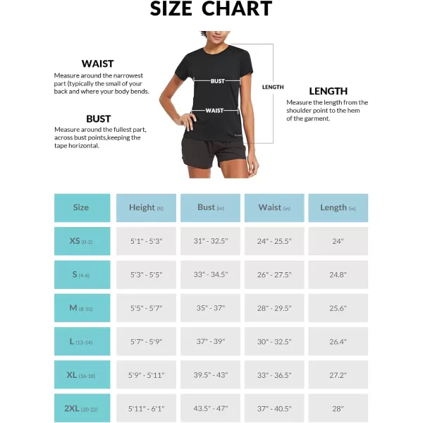 BALEAF Womens Short Sleeve Running Workout Shirts Athletic Tops Lightweight Quick Dry Training Yoga CrewneckBlack