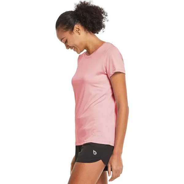 BALEAF Womens Short Sleeve Running Workout Shirts Athletic Tops Lightweight Quick Dry Training Yoga CrewneckPink