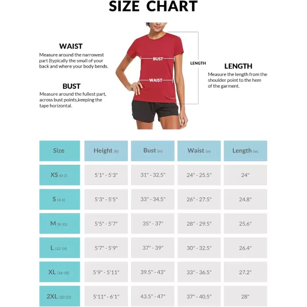 BALEAF Womens Short Sleeve Running Workout Shirts Athletic Tops Lightweight Quick Dry Training Yoga CrewneckRed