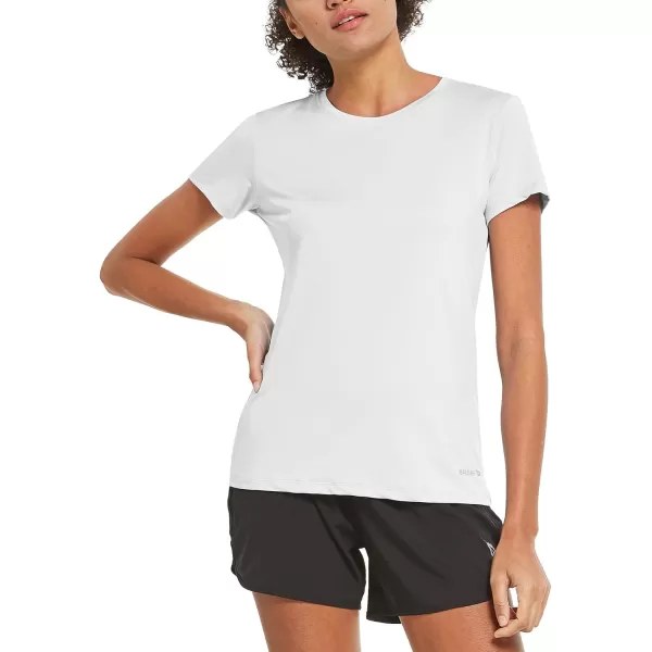 BALEAF Womens Short Sleeve Running Workout Shirts Athletic Tops Lightweight Quick Dry Training Yoga CrewneckWhite