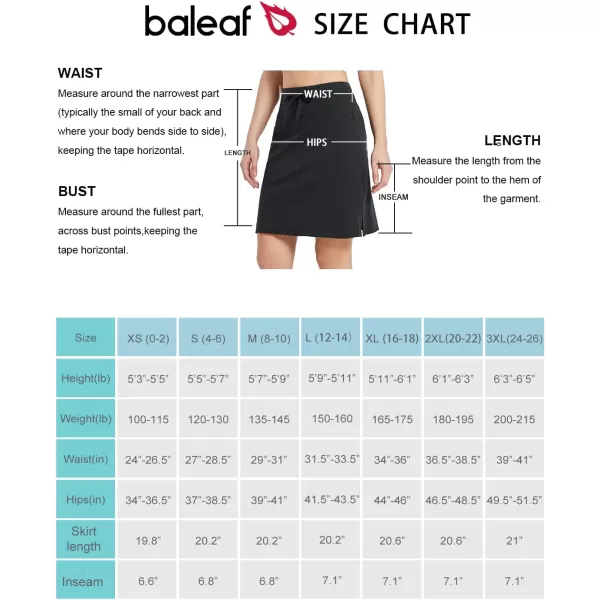 BALEAF Womens Skorts Skirts 20 Knee Length Cotton Casual High Waist Drawstring Modest Golf Skort with PocketBlack