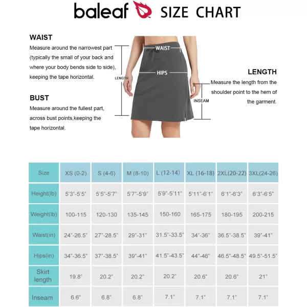 BALEAF Womens Skorts Skirts 20 Knee Length Cotton Casual High Waist Drawstring Modest Golf Skort with PocketGray