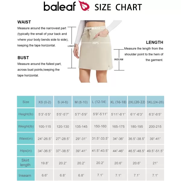 BALEAF Womens Skorts Skirts 20 Knee Length Cotton Casual High Waist Drawstring Modest Golf Skort with PocketKhaki