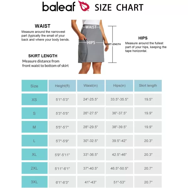 BALEAF Womens Skorts Skirts Hiking Cargo Skorts Pockets 19 Knee Length Long Athletic Quick Dry Skirts UPF 50Dark Gray