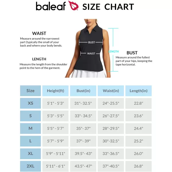 BALEAF Womens Sleeveless Golf Shirts Tank Tops Polo Racerback Tennis with Collar UPF 50 Quick DryBlack