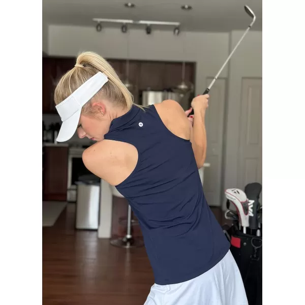 BALEAF Womens Sleeveless Golf Shirts Tank Tops Polo Racerback Tennis with Collar UPF 50 Quick DryBlack