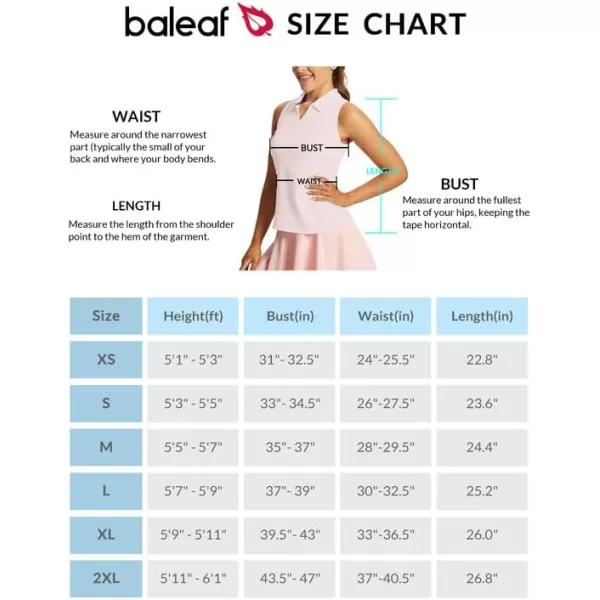 BALEAF Womens Sleeveless Golf Shirts Tank Tops Polo Racerback Tennis with Collar UPF 50 Quick DryPink