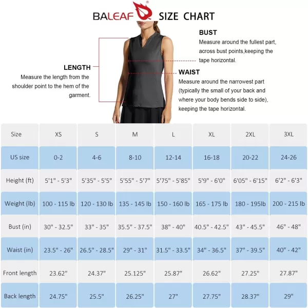 BALEAF Womens Sleeveless Golf Tennis Shirts Lightweight Quick Dry VNeck TankBlack