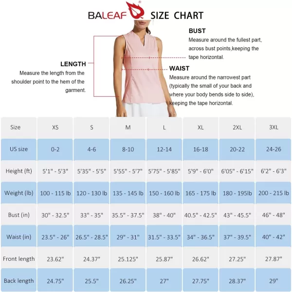 BALEAF Womens Sleeveless Golf Tennis Shirts Lightweight Quick Dry VNeck TankPink