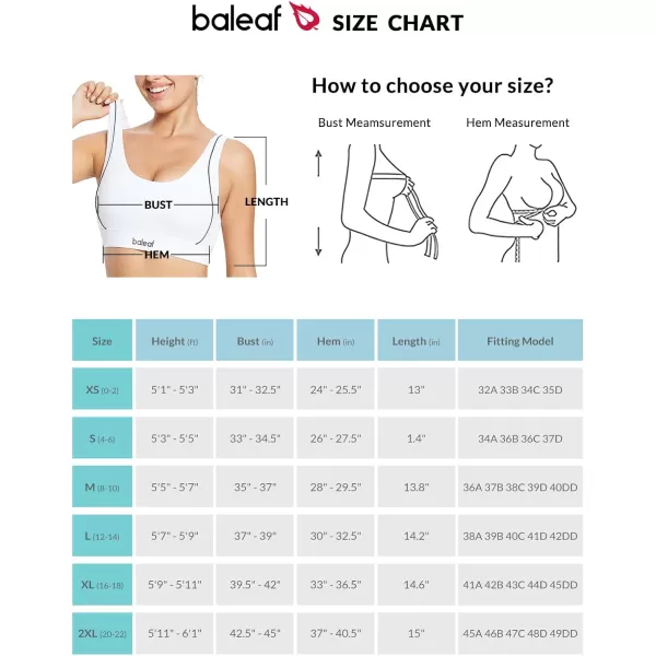 BALEAF Womens Sports Bras High Impact Running Bra Workout Athletic Tops Wirefree Compression Removable PadsWhite