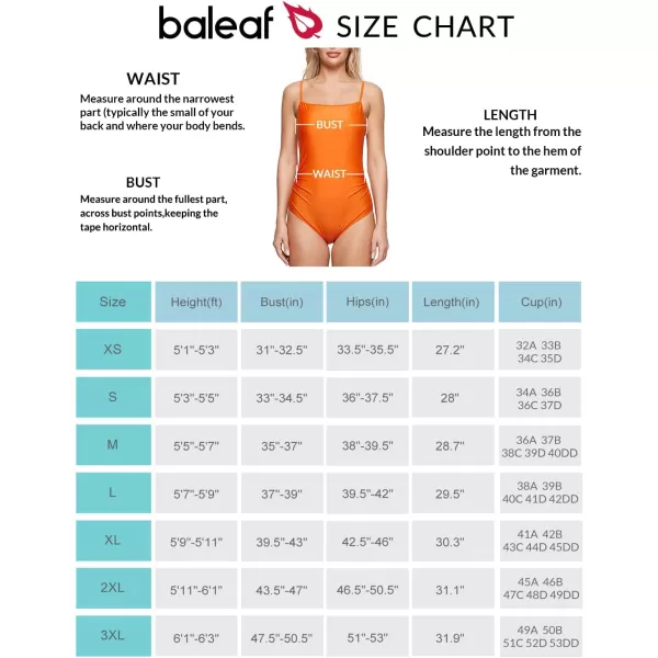 BALEAF Womens Square Neck Ruched One Piece Swimsuits Tummy Control Bathing Suit Modest Full Coverage SwimwearOrange