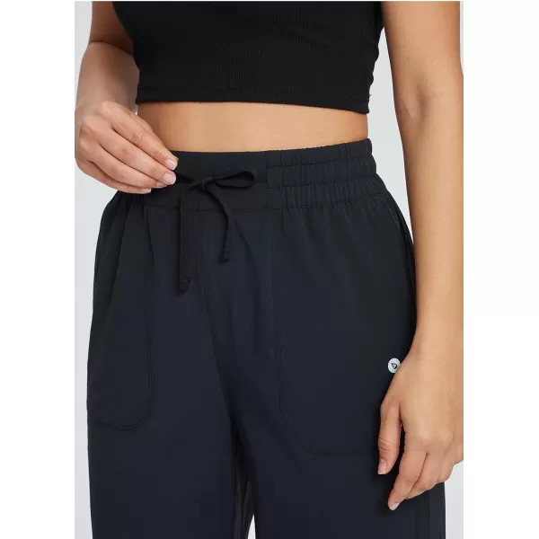 BALEAF Womens Straight Leg Sweatpants Wide Leg Athletic Sweat Pants Casual Workout Open Bottom with Pockets UPF50Black