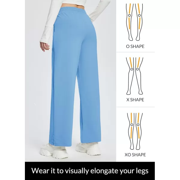 BALEAF Womens Straight Wide Leg Sweatpants High Waisted Athletic Casual Pants Lounge Loose WorkoutLight Blue