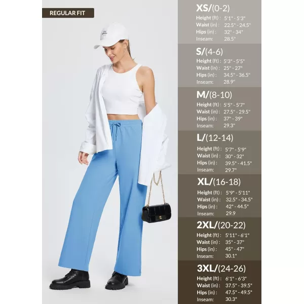 BALEAF Womens Straight Wide Leg Sweatpants High Waisted Athletic Casual Pants Lounge Loose WorkoutLight Blue