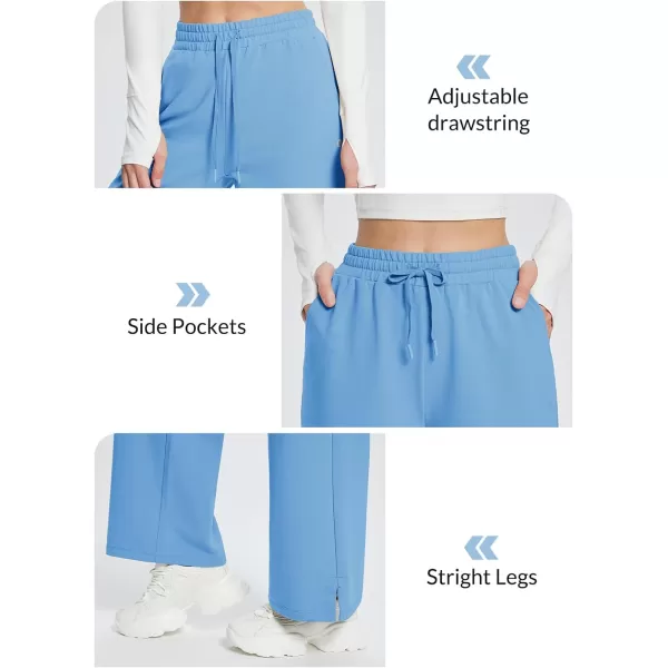 BALEAF Womens Straight Wide Leg Sweatpants High Waisted Athletic Casual Pants Lounge Loose WorkoutLight Blue