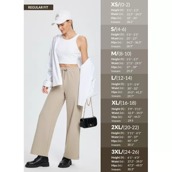 BALEAF Womens Straight Wide Leg Sweatpants High Waisted Athletic Casual Pants Lounge Loose WorkoutLight Brown