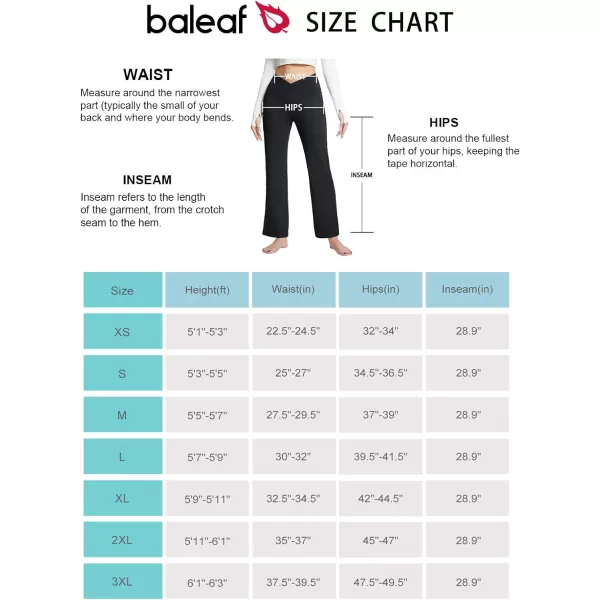 BALEAF Womens Straight Wide Leg Yoga Pants V Crossover High Waist Bootcut Workout Leggings with Pockets Open BottomBlack